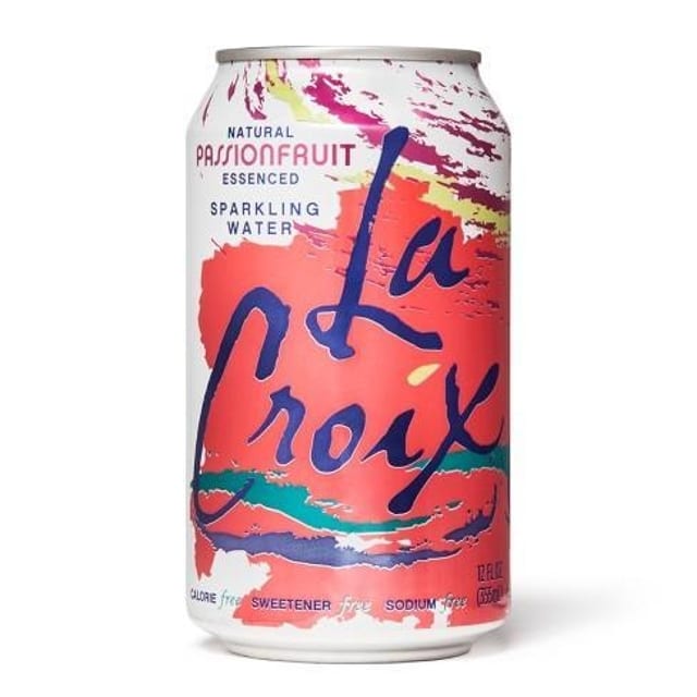 La Croix Passionfruit Sparkling Water.